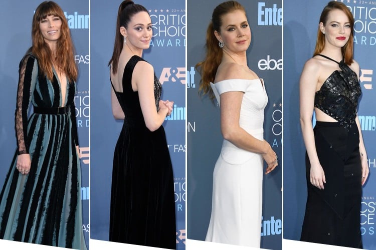 All The Designer Gowns At The Critics Choice Awards Red Carpet