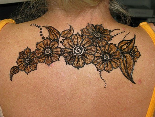 Henna Tattoo Design On Shoulder Back Stock Photo 1018983229  Shutterstock