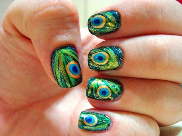 50 Peacock Nail Art Design Ideas