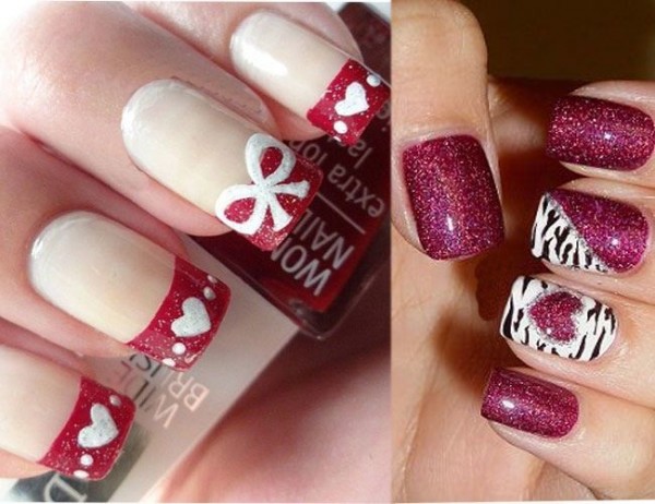 white valentines nails