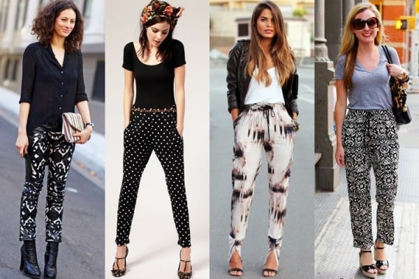 high waisted patterned pants