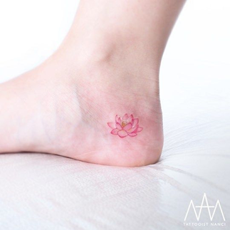 Blue lotus flower tattoo on the foot  Tattoogridnet