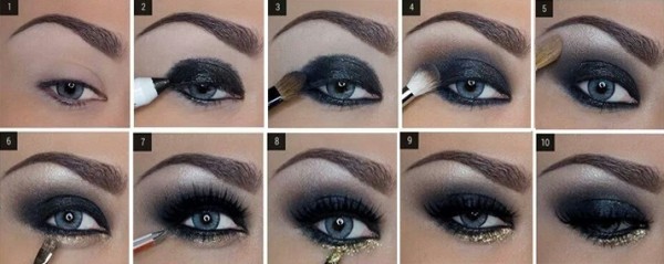 Silvery - Gold With Some Bronze - Eye Makeup Steps To One Hot Touch