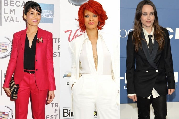 Famous Celebs Wearing Women's Pants Suits And Rocking Their Edgy