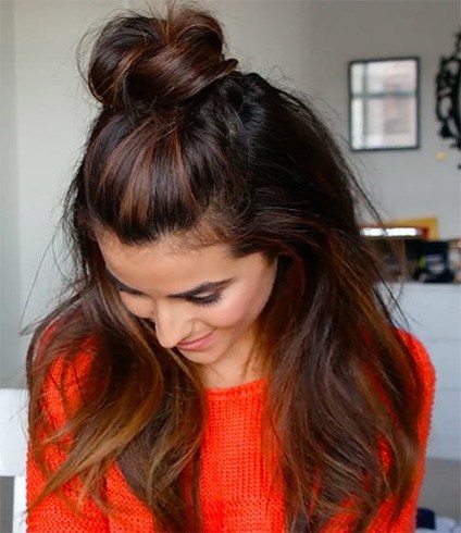5 Ways To Wear Half Up TopKnot Bun - Without Looking 12 Year Old
