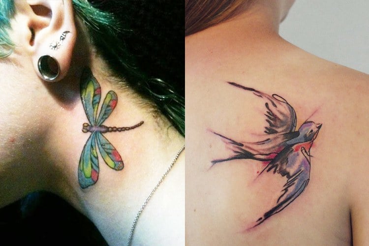 Nice Black Celtic Dragonfly Tattoo Design