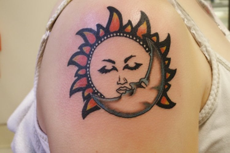 50 AweInspiring Sun and Moon Tattoo Design Ideas
