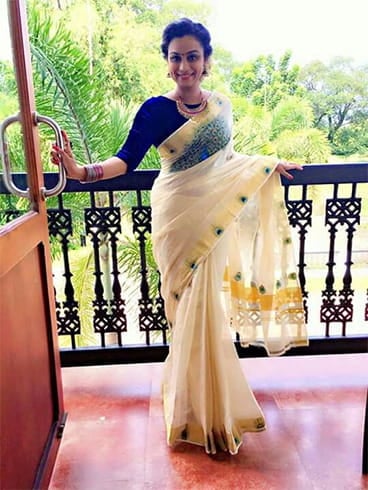 Kerala Tissue Saree With Copper Border , Onam Dress - Etsy