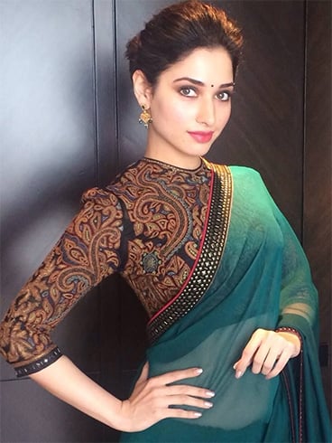 High neck saree blouse styles for women photos