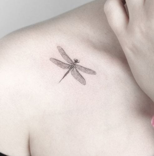 Tiny Dragonfly Tattoo Idea