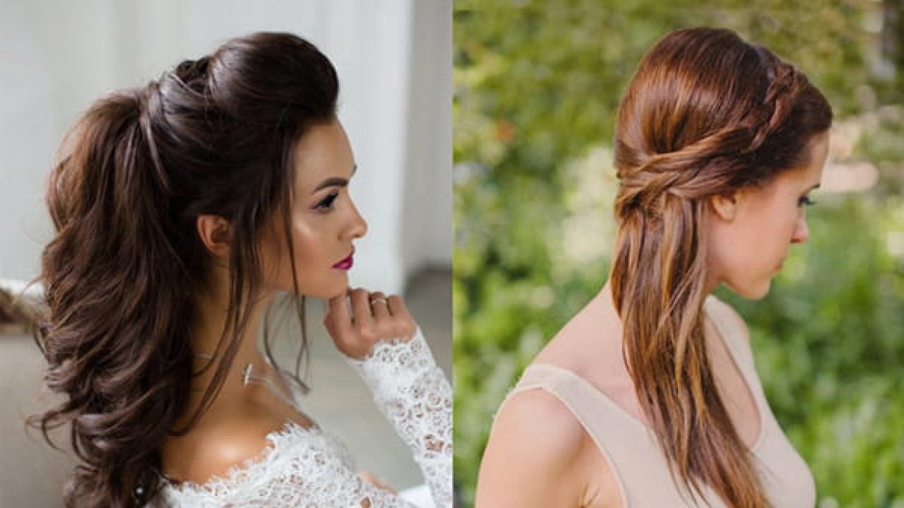 Indian Hairstyle With Gown Wavy Haircut