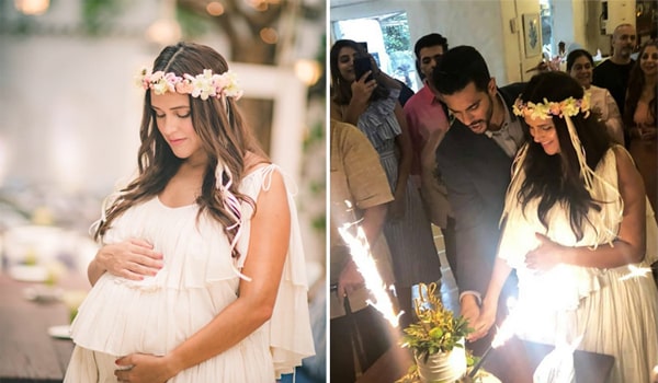 600px x 350px - Neha Dhupia And Angad Bedi Have A Festive Baby Shower With B-Town Friends